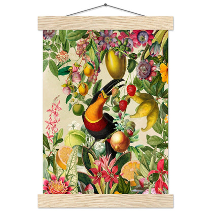 Toucan im Blüten und Früchte Jungle 2 - Printree.ch kunstschaffende, UTA NAUMANN