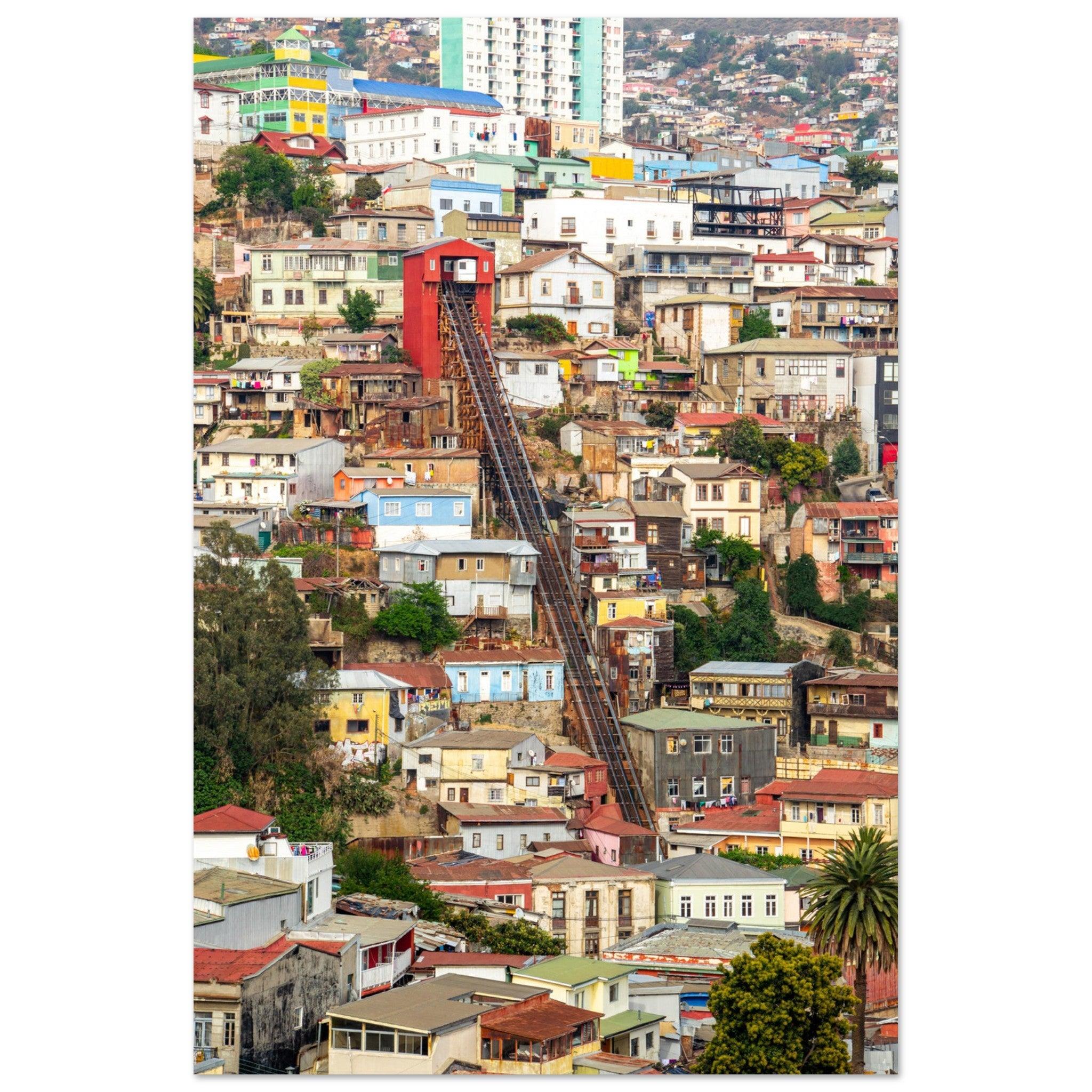 Valparaíso Schönheitsposter - Printree.ch bunte Häuser, Chile, Farben, Foto, Fotografie, Hafenstadt, Kultur, Künstlerviertel, Küste, Reisen, Stadtbild, Straßenkunst, UNESCO-Welterbe, unsplash, Valparaíso