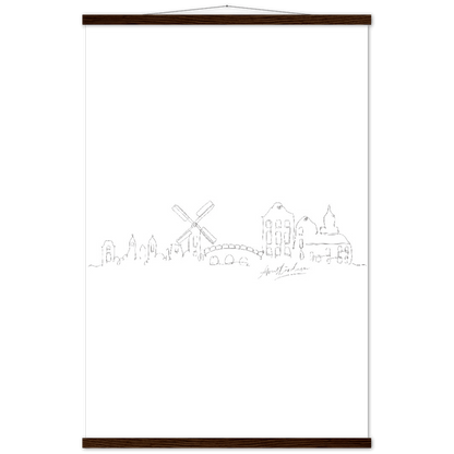 Amsterdam Line Art Poster: Bringe den Charme von Amsterdam in deine eigenen vier Wände! - Printree.ch Hand, hand drawn, handgezeichnet, Illustration, line, Line-Art, skyline