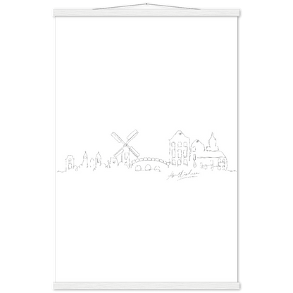 Amsterdam Line Art Poster: Bringe den Charme von Amsterdam in deine eigenen vier Wände! - Printree.ch Hand, hand drawn, handgezeichnet, Illustration, line, Line-Art, skyline