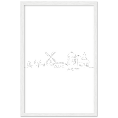 Amsterdam Line Art Poster: Bringe den Charme von Amsterdam in deine eigenen vier Wände! - Printree.ch Hand, hand drawn, handgezeichnet, Illustration, line, Line-Art, skyline