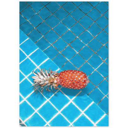 Ananas im Pool minimalistischer Lebensstil - Printree.ch ansicht von oben, antioxidans, banner, bio, blau, diät, einzeln, farbe, Foto, Fotografie, frucht, gelb, gesund, gesunde ernährung, gesundheit, hintergrund, lebensmittel, lecker, minimal, minimalistisch, nahrung, reif, saftig, schmackhaft, sommer, tropisch, vegetarisch, vitamin, zitrus