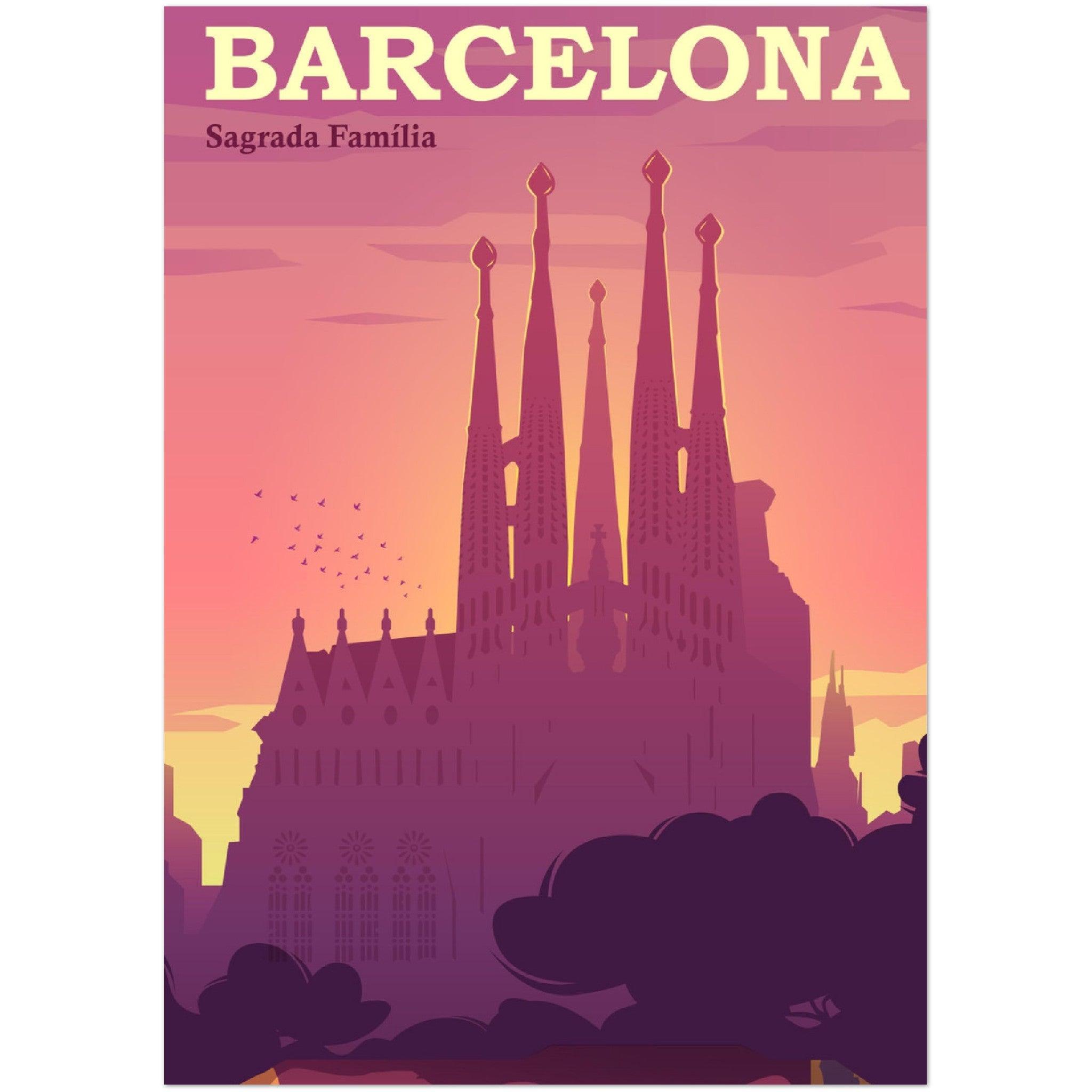 Barcelona Schönheitsposter - Hochwertige Druckqualität und luxuriöse Haptik! - Printree.ch Illustration, Poster, travel poster