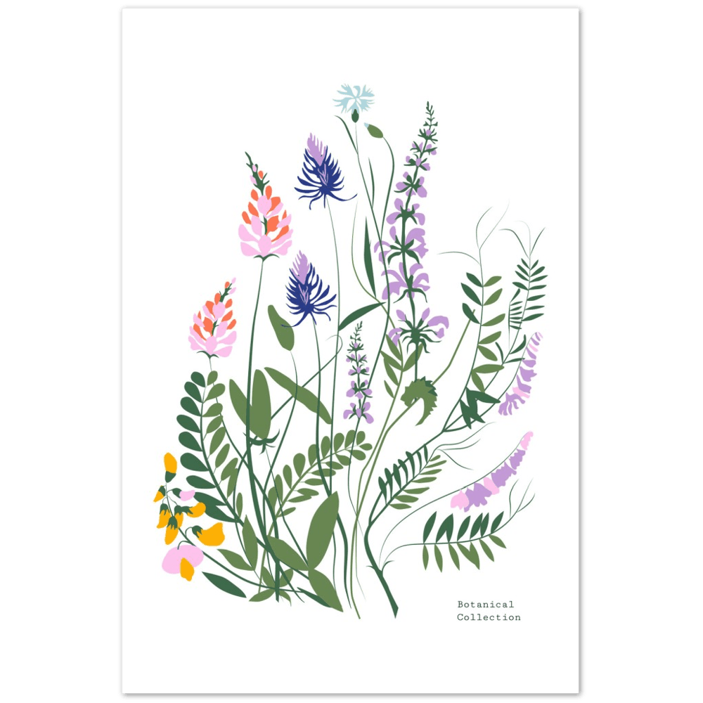 Blumenzauber - Hochwertige Poster für einen eleganten Raum - Printree.ch Blume, Illustration, isoliert, Karte, Natur, Pflanze, romantisch, rot, Sommer, Strauss, Vintage, Zeichnung