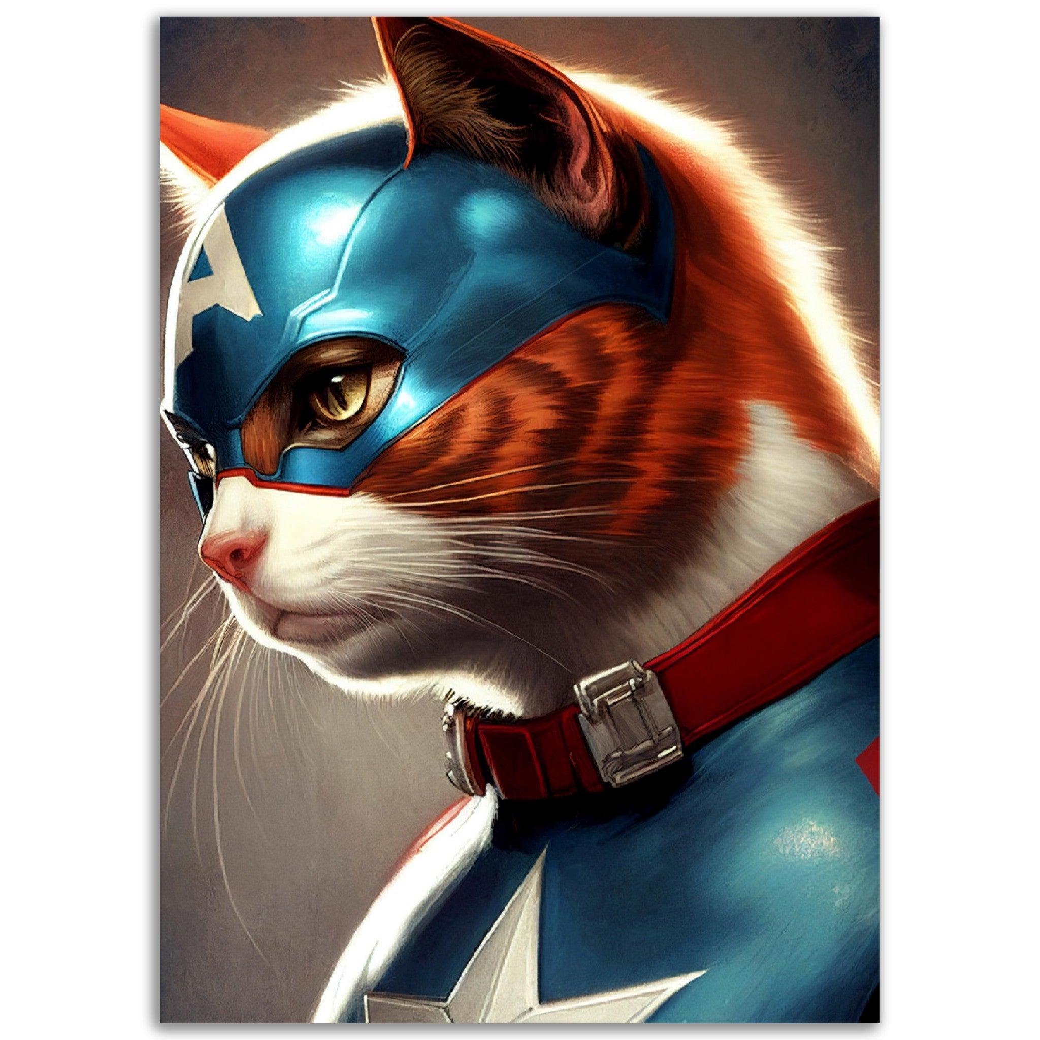 Captain Katzen-Avenger: Der KI-geschaffene, schnurrende Beschützer - Printree.ch AI, held