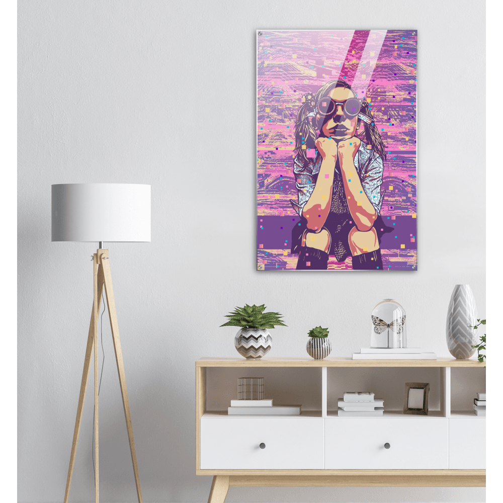 Cyberpunk-Meisterwerk: Das faszinierende Neo Girl Poster! - Printree.ch abstrakt, blau, cyberpunk, dekoration, disco, einhorn, farbe, flüssig, frau, Frauengesicht, gesicht, glamour, glühen, hintergrund, illustration, kunst, lebendig, lebhaft, licht, lila, mode, muster, mädchen, neon, ombre, rosa, schön, stil, weiblich, wirbel