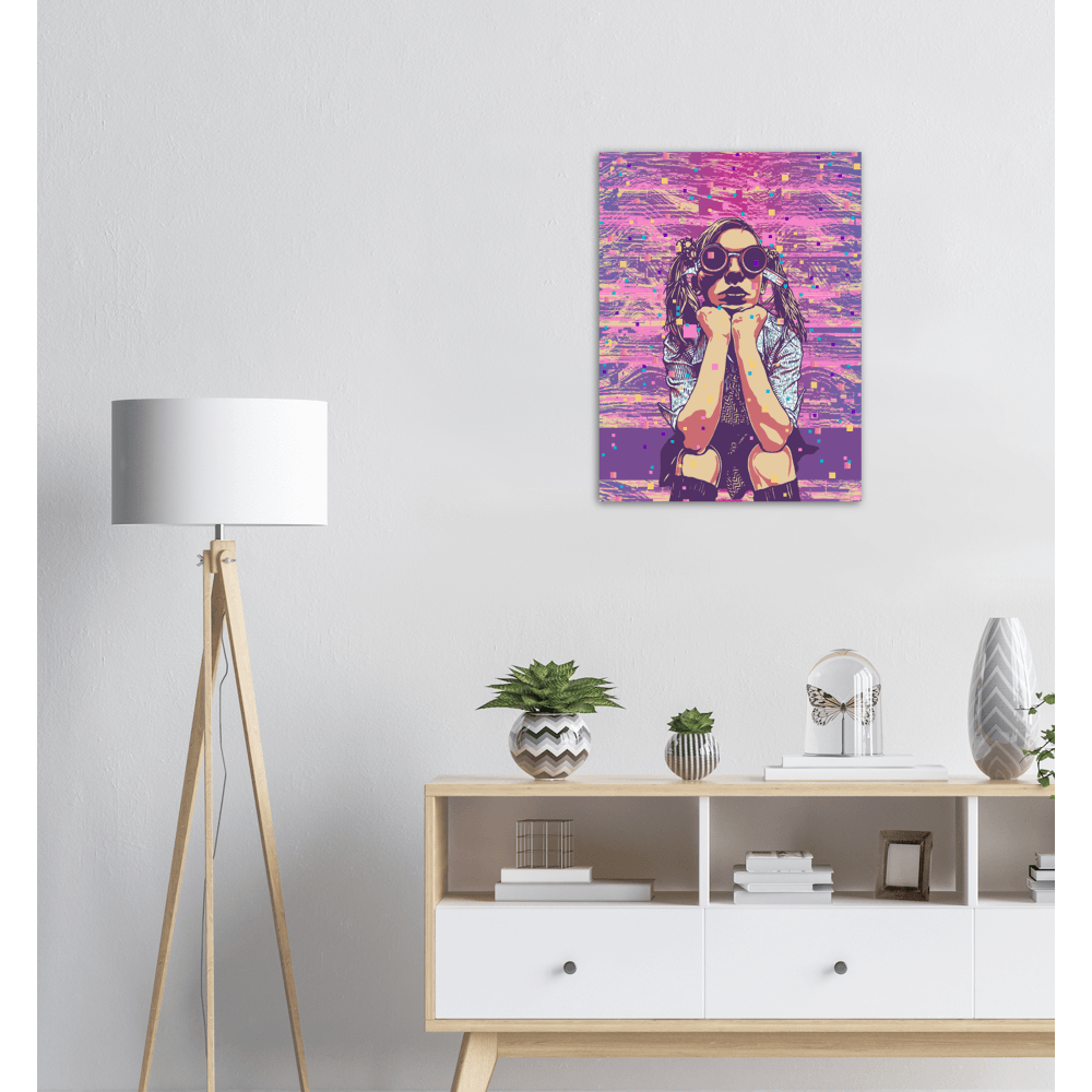 Cyberpunk-Meisterwerk: Das faszinierende Neo Girl Poster! - Printree.ch abstrakt, blau, cyberpunk, dekoration, disco, einhorn, farbe, flüssig, frau, Frauengesicht, gesicht, glamour, glühen, hintergrund, illustration, kunst, lebendig, lebhaft, licht, lila, mode, muster, mädchen, neon, ombre, rosa, schön, stil, weiblich, wirbel