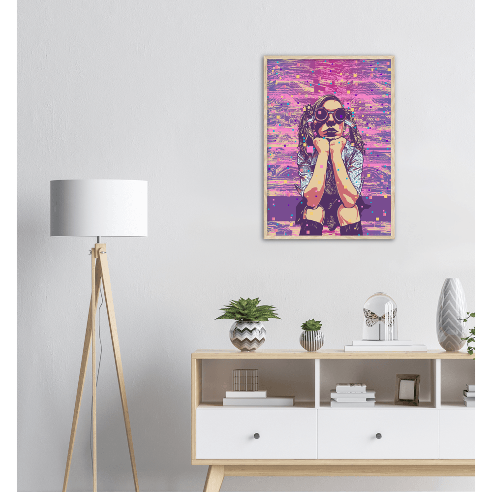 Cyberpunk-Meisterwerk: Das faszinierende Neo Girl Poster! - Printree.ch abstrakt, blau, cyberpunk, dekoration, disco, einhorn, farbe, flüssig, frau, Frauengesicht, gesicht, glamour, glühen, hintergrund, illustration, kunst, lebendig, lebhaft, licht, lila, mode, muster, mädchen, neon, ombre, rosa, schön, stil, weiblich, wirbel