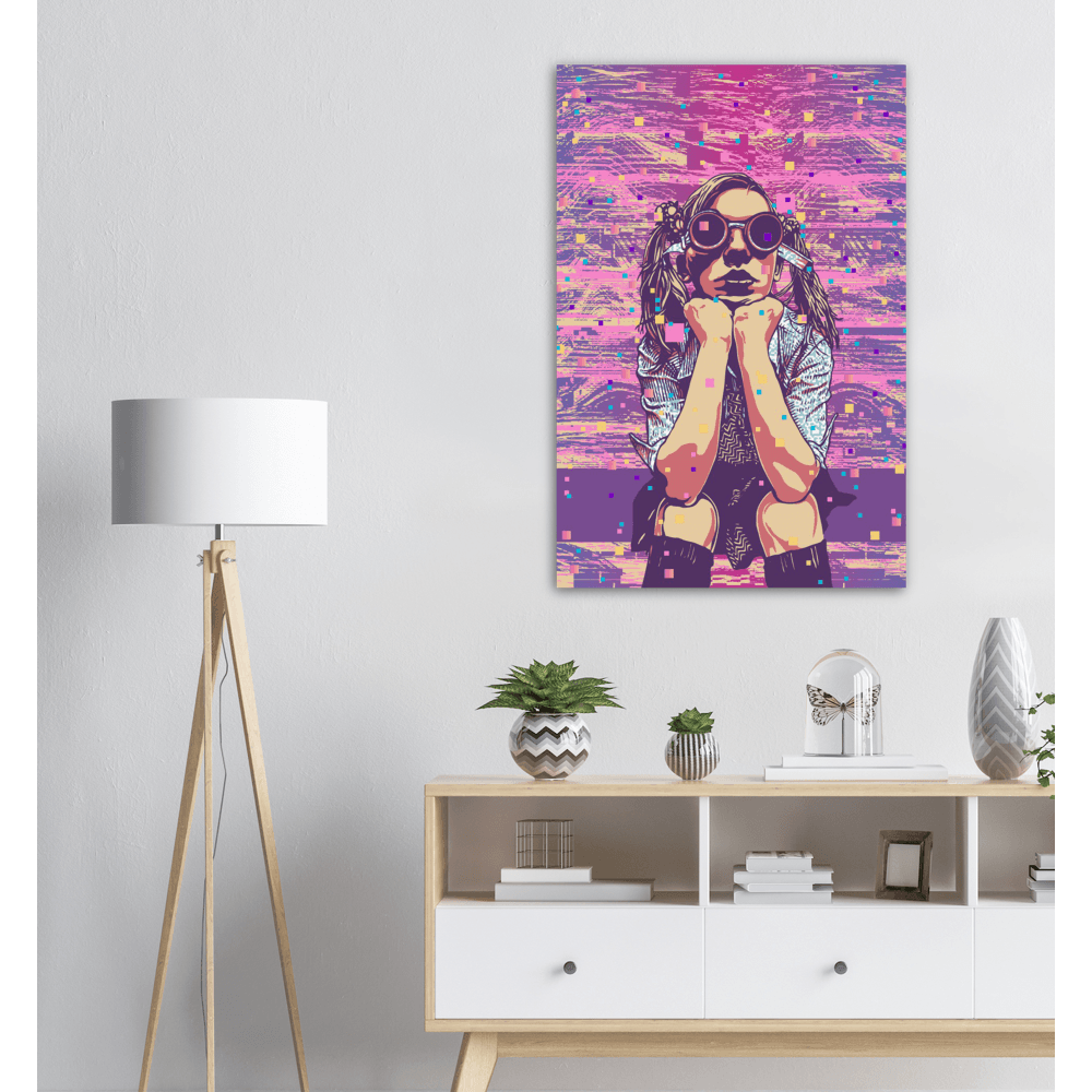 Cyberpunk-Meisterwerk: Das faszinierende Neo Girl Poster! - Printree.ch abstrakt, blau, cyberpunk, dekoration, disco, einhorn, farbe, flüssig, frau, Frauengesicht, gesicht, glamour, glühen, hintergrund, illustration, kunst, lebendig, lebhaft, licht, lila, mode, muster, mädchen, neon, ombre, rosa, schön, stil, weiblich, wirbel