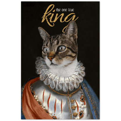 Der Königliche Katzenposter - Printree.ch bezaubernd, Cartoon, Charakter, Design, doodle, fröhlich, Gesicht, glücklich, Grafik, Haustier, heimisch, Illustration, isoliert, Karte, Katze, kitty, Krone, Kunst, Kätzchen, König, königlich, lustig, Luxus, niedlich, sitzend, Skizze, Spaß, Tier, Zeichnung