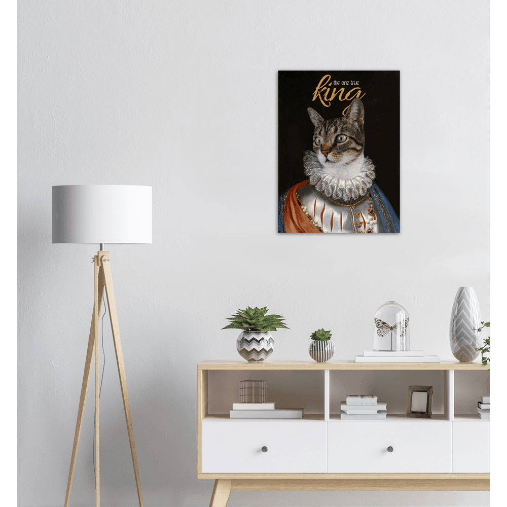 Der Königliche Katzenposter - Printree.ch bezaubernd, Cartoon, Charakter, Design, doodle, fröhlich, Gesicht, glücklich, Grafik, Haustier, heimisch, Illustration, isoliert, Karte, Katze, kitty, Krone, Kunst, Kätzchen, König, königlich, lustig, Luxus, niedlich, sitzend, Skizze, Spaß, Tier, Zeichnung