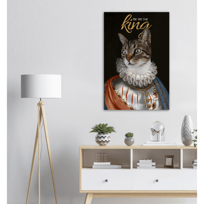 Der Königliche Katzenposter - Printree.ch bezaubernd, Cartoon, Charakter, Design, doodle, fröhlich, Gesicht, glücklich, Grafik, Haustier, heimisch, Illustration, isoliert, Karte, Katze, kitty, Krone, Kunst, Kätzchen, König, königlich, lustig, Luxus, niedlich, sitzend, Skizze, Spaß, Tier, Zeichnung