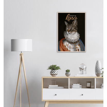 Der Königliche Katzenposter - Printree.ch bezaubernd, Cartoon, Charakter, Design, doodle, fröhlich, Gesicht, glücklich, Grafik, Haustier, heimisch, Illustration, isoliert, Karte, Katze, kitty, Krone, Kunst, Kätzchen, König, königlich, lustig, Luxus, niedlich, sitzend, Skizze, Spaß, Tier, Zeichnung