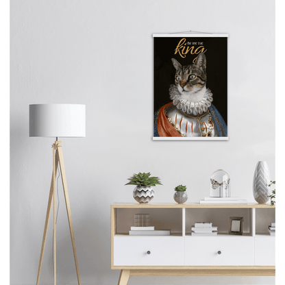 Der Königliche Katzenposter - Printree.ch bezaubernd, Cartoon, Charakter, Design, doodle, fröhlich, Gesicht, glücklich, Grafik, Haustier, heimisch, Illustration, isoliert, Karte, Katze, kitty, Krone, Kunst, Kätzchen, König, königlich, lustig, Luxus, niedlich, sitzend, Skizze, Spaß, Tier, Zeichnung