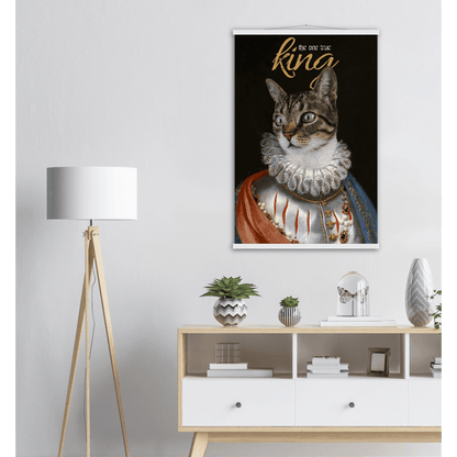 Der Königliche Katzenposter - Printree.ch bezaubernd, Cartoon, Charakter, Design, doodle, fröhlich, Gesicht, glücklich, Grafik, Haustier, heimisch, Illustration, isoliert, Karte, Katze, kitty, Krone, Kunst, Kätzchen, König, königlich, lustig, Luxus, niedlich, sitzend, Skizze, Spaß, Tier, Zeichnung