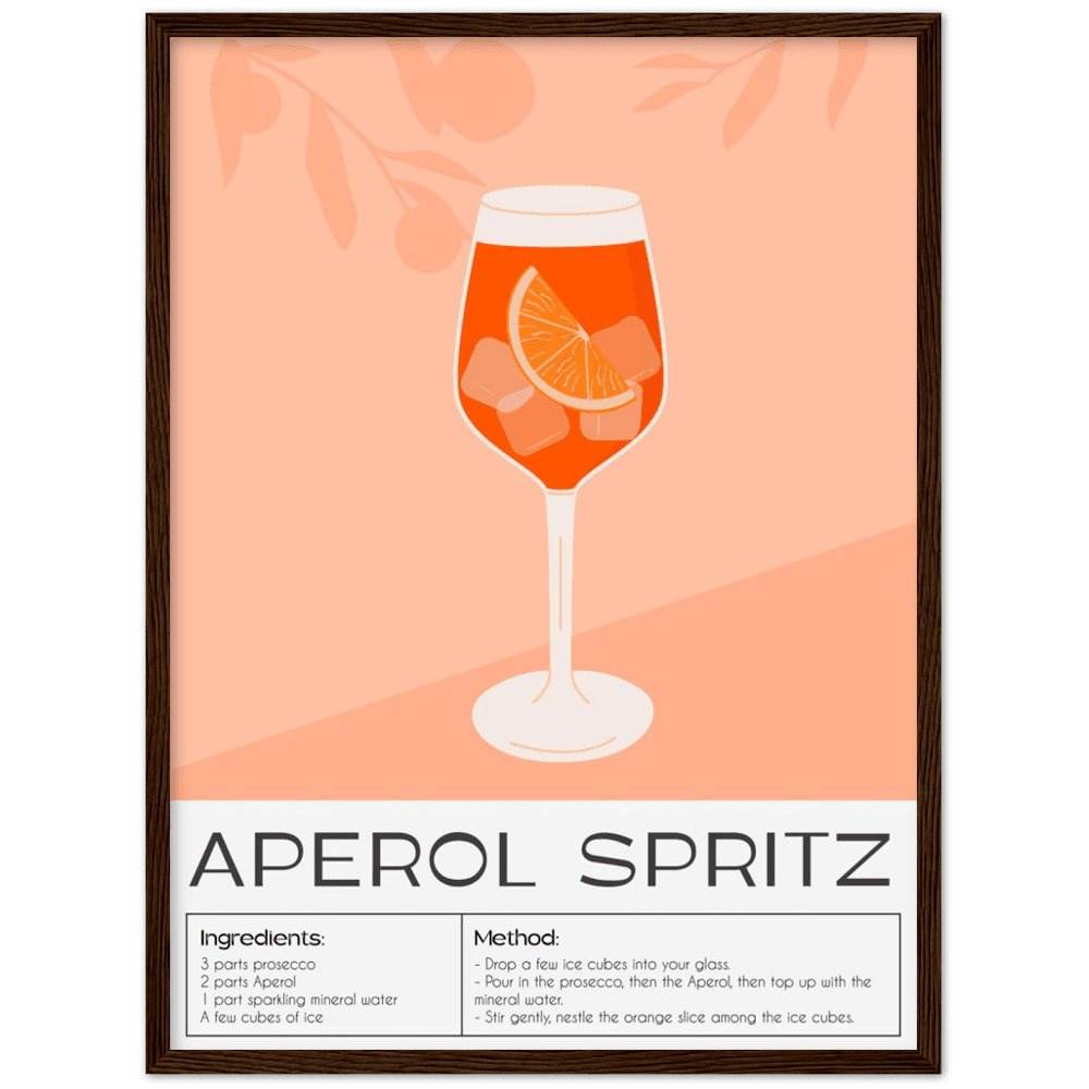 Elegantes Aperol Spritz Poster - Printree.ch alkohol, bar, blaue lagune, cocktail, eis, erfrischung, flüssigkeit, frisch, getränk, glas, hintergrund, illustration, isoliert, kalt, kirsche, lebensmittel, limette, limonade, martini, minze, obst, orange, pina colada, saft, sommer, süss, tropisch, wein, zitrone