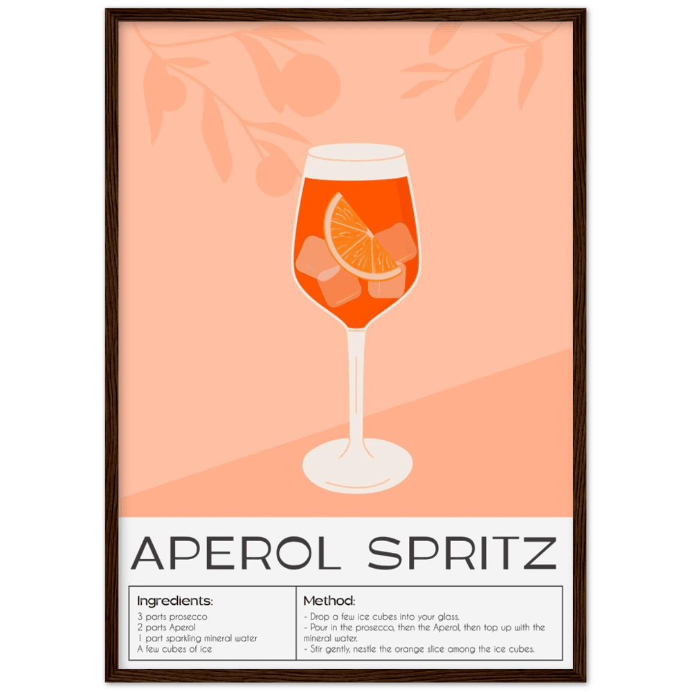 Elegantes Aperol Spritz Poster - Printree.ch alkohol, bar, blaue lagune, cocktail, eis, erfrischung, flüssigkeit, frisch, getränk, glas, hintergrund, illustration, isoliert, kalt, kirsche, lebensmittel, limette, limonade, martini, minze, obst, orange, pina colada, saft, sommer, süss, tropisch, wein, zitrone