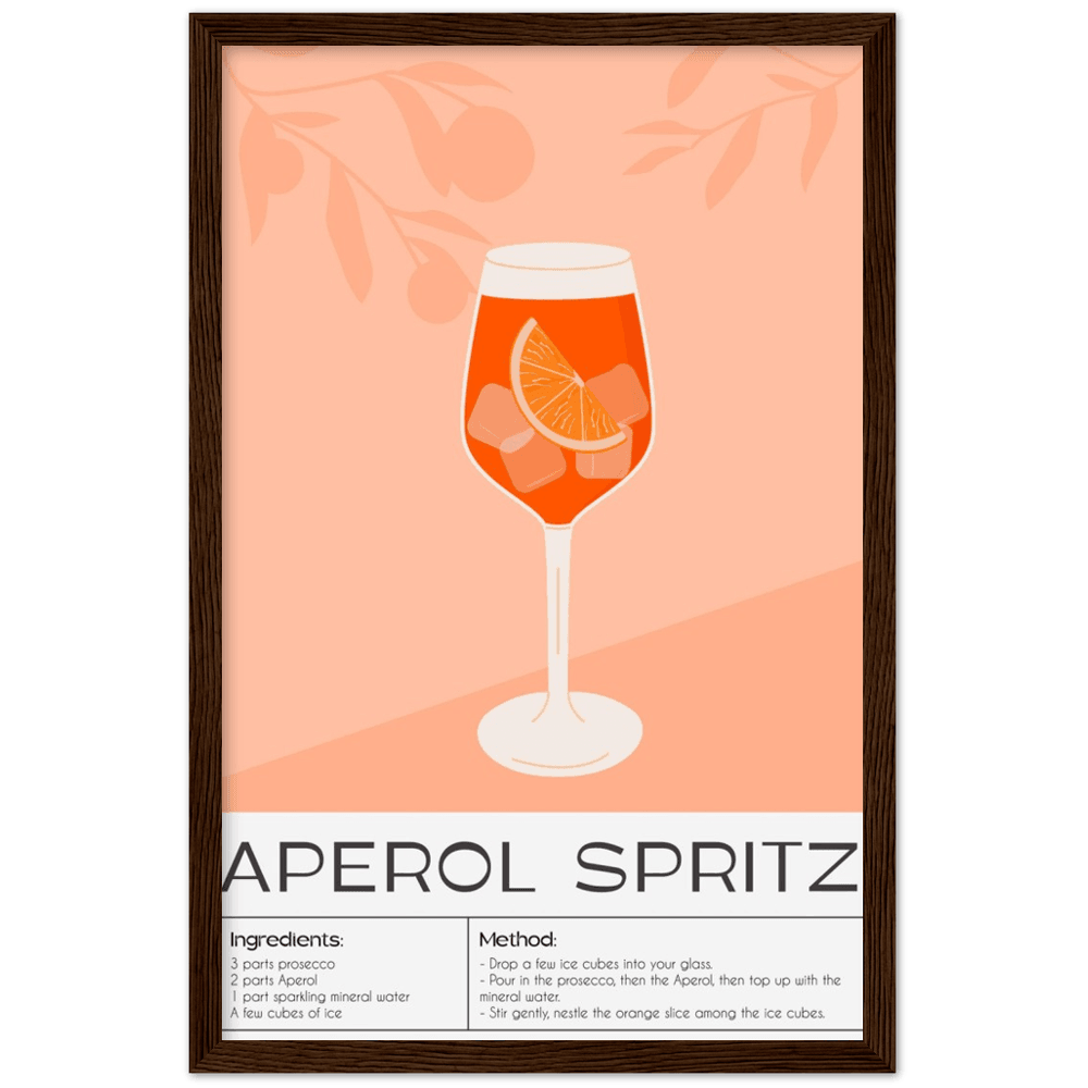 Elegantes Aperol Spritz Poster - Printree.ch alkohol, bar, blaue lagune, cocktail, eis, erfrischung, flüssigkeit, frisch, getränk, glas, hintergrund, illustration, isoliert, kalt, kirsche, lebensmittel, limette, limonade, martini, minze, obst, orange, pina colada, saft, sommer, süss, tropisch, wein, zitrone