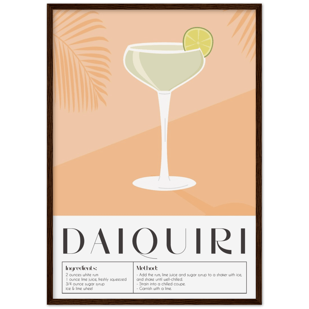 Elegantes Daiquiri-Poster in Museumsqualität - Printree.ch alkohol, bar, blaue lagune, cocktail, eis, erfrischung, flüssigkeit, frisch, getränk, glas, hintergrund, illustration, isoliert, kalt, kirsche, lebensmittel, limette, limonade, martini, minze, obst, orange, pina colada, saft, sommer, süss, tropisch, wein, zitrone