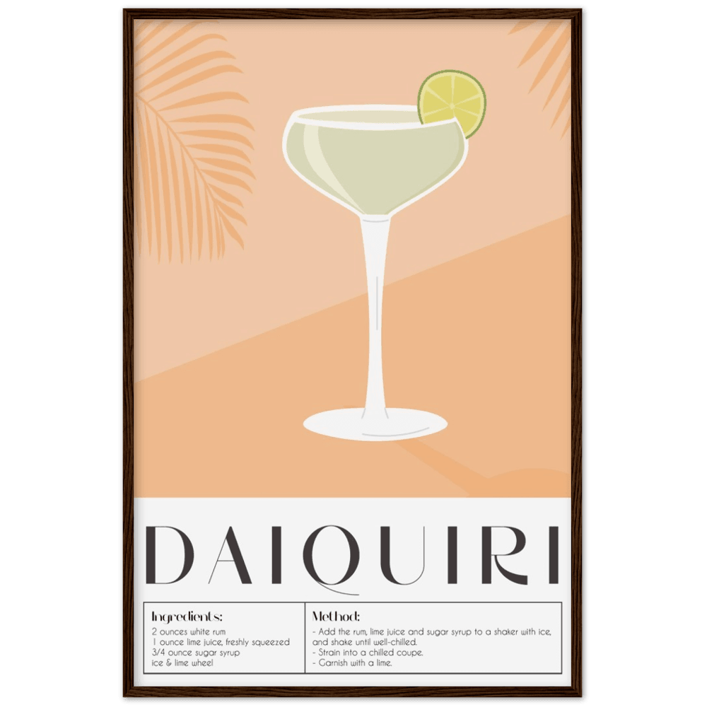 Elegantes Daiquiri-Poster in Museumsqualität - Printree.ch alkohol, bar, blaue lagune, cocktail, eis, erfrischung, flüssigkeit, frisch, getränk, glas, hintergrund, illustration, isoliert, kalt, kirsche, lebensmittel, limette, limonade, martini, minze, obst, orange, pina colada, saft, sommer, süss, tropisch, wein, zitrone