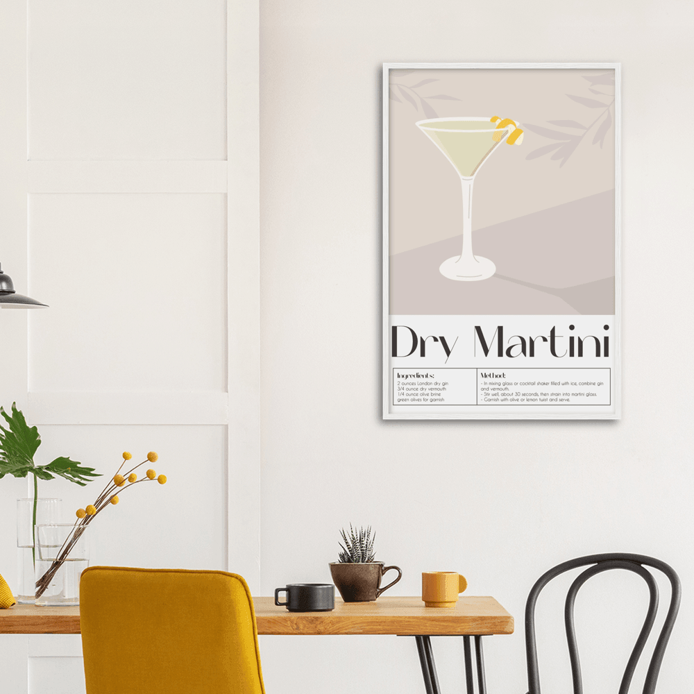 Elegantes Dry Martini Poster - Printree.ch alkohol, alkoholisch, bar, blaue lagune, club, cocktail, dekoration, eis, erfrischend, erfrischung, flüssig, flüssigkeit, frisch, garnierung, getränk, gin, glas, hintergrund, illustration, isoliert, kalt, kirsche, klassisch, kühl, lebensmittel, limette, limonade, martini, minze, obst, olive, orange, pina colada, restaurant, saft, schmutzig, sommer, süss, trocken, tropisch, wein, weiss, wermut, wodka, zitrone