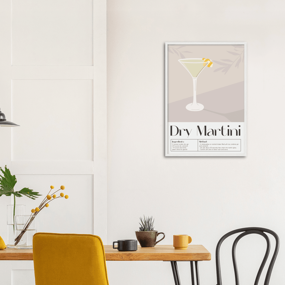 Elegantes Dry Martini Poster - Printree.ch alkohol, alkoholisch, bar, blaue lagune, club, cocktail, dekoration, eis, erfrischend, erfrischung, flüssig, flüssigkeit, frisch, garnierung, getränk, gin, glas, hintergrund, illustration, isoliert, kalt, kirsche, klassisch, kühl, lebensmittel, limette, limonade, martini, minze, obst, olive, orange, pina colada, restaurant, saft, schmutzig, sommer, süss, trocken, tropisch, wein, weiss, wermut, wodka, zitrone