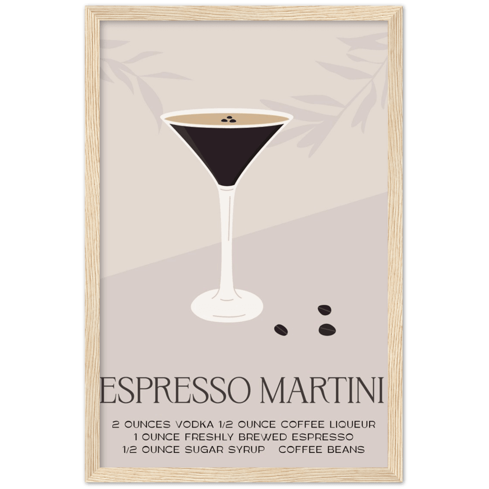 Espresso Martini Poster: Stilvolles Cocktailbar-Poster für Zuhause! - Printree.ch alkohol, bar, blaue lagune, cocktail, eis, erfrischung, flüssigkeit, frisch, getränk, glas, hintergrund, illustration, isoliert, kalt, kirsche, lebensmittel, limette, limonade, martini, minze, obst, orange, pina colada, saft, sommer, süss, tropisch, wein, zitrone