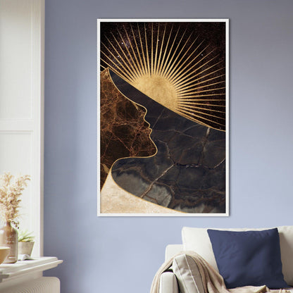 Goldene Horizonte: Abstrakte Landschaften mit geometrischen Akzenten - Printree.ch abstrakt, Abstraktion, Illustration, Kunst, Kunstdruck, modern, surreal