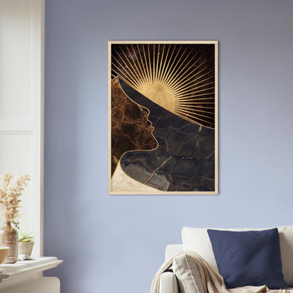 Goldene Horizonte: Abstrakte Landschaften mit geometrischen Akzenten - Printree.ch abstrakt, Abstraktion, Illustration, Kunst, Kunstdruck, modern, surreal