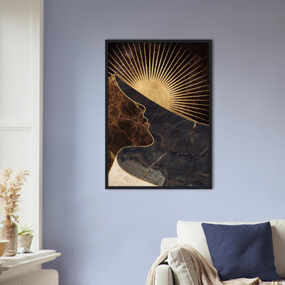 Goldene Horizonte: Abstrakte Landschaften mit geometrischen Akzenten - Printree.ch abstrakt, Abstraktion, Illustration, Kunst, Kunstdruck, modern, surreal