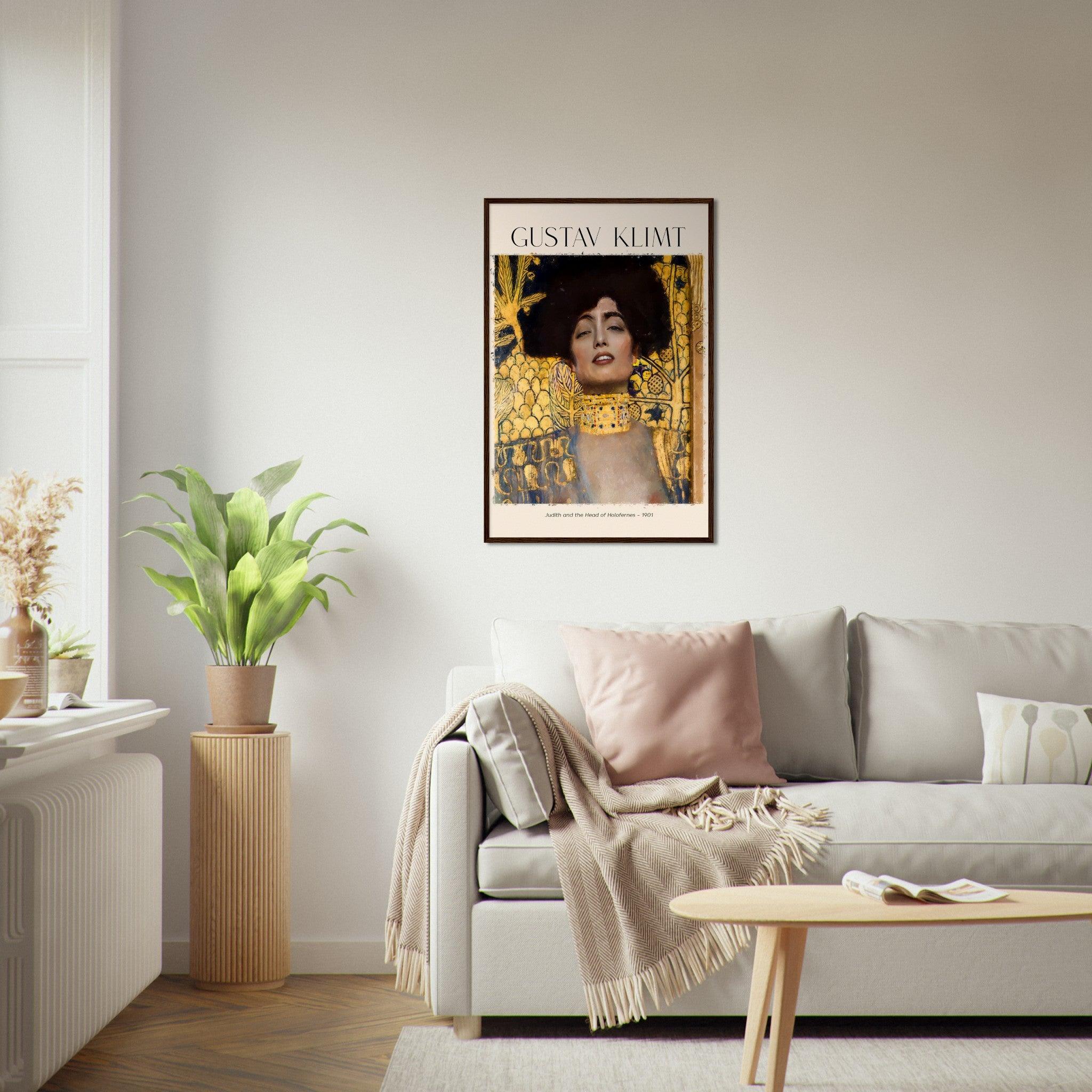 Gustav Klimts "Judith mit dem Haupt des Holofernes" Poster - Printree.ch abstrakt, art, background, beauty, bright, canvas, color, colorful, decoration, decorative, design, drawing, girl, gold, graphic, illustration, klimt, Kunst, Kunstwerk, line, love, Meisterwerk, modern, nature, oil, painting, people, plant, Poster, romantic, tenderness, texture, vector, vintage