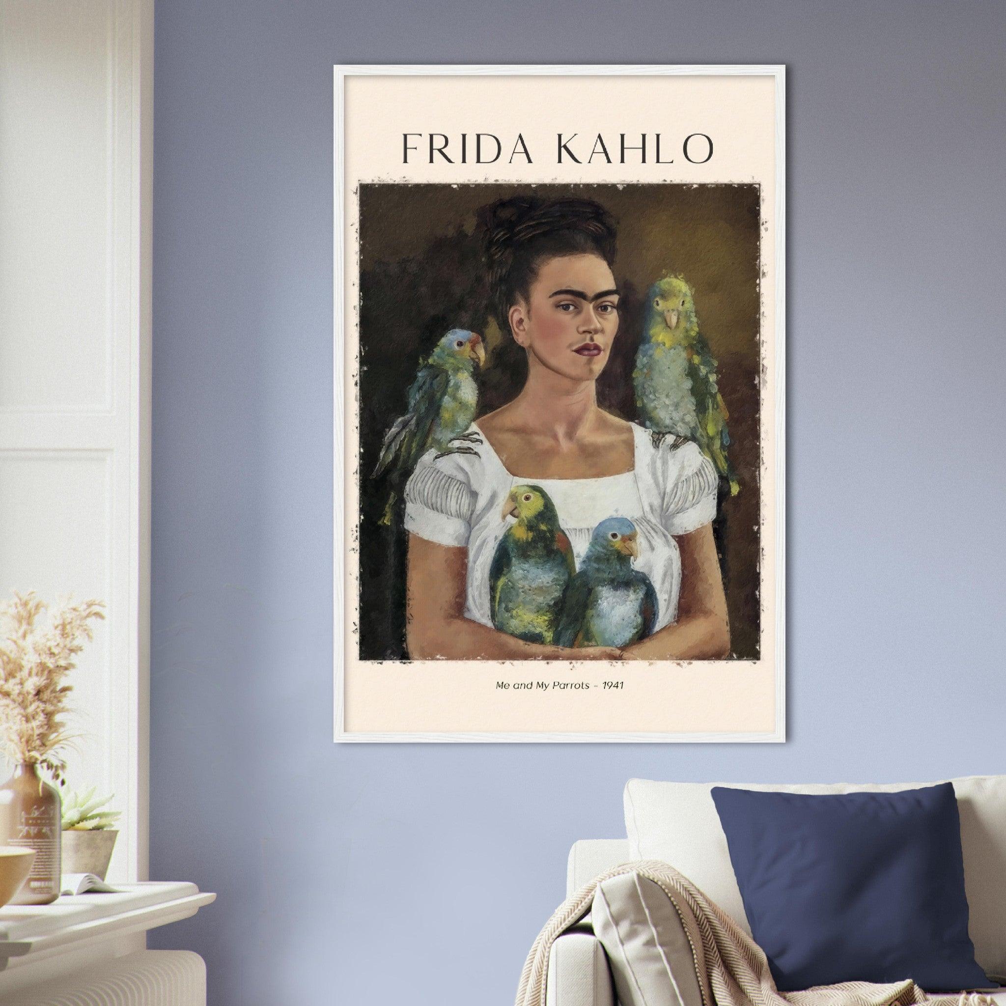 Ich und meine Papageien Gemälde von Frida Kahlo - Printree.ch abstrakte frauen, frau, Frauen, Kunst, Malen, Maler, Malerei, Meisterwerk