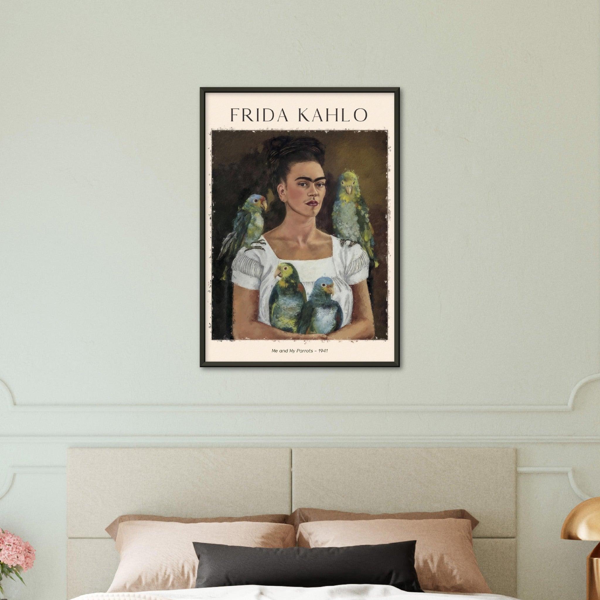 Ich und meine Papageien Gemälde von Frida Kahlo - Printree.ch abstrakte frauen, frau, Frauen, Kunst, Malen, Maler, Malerei, Meisterwerk