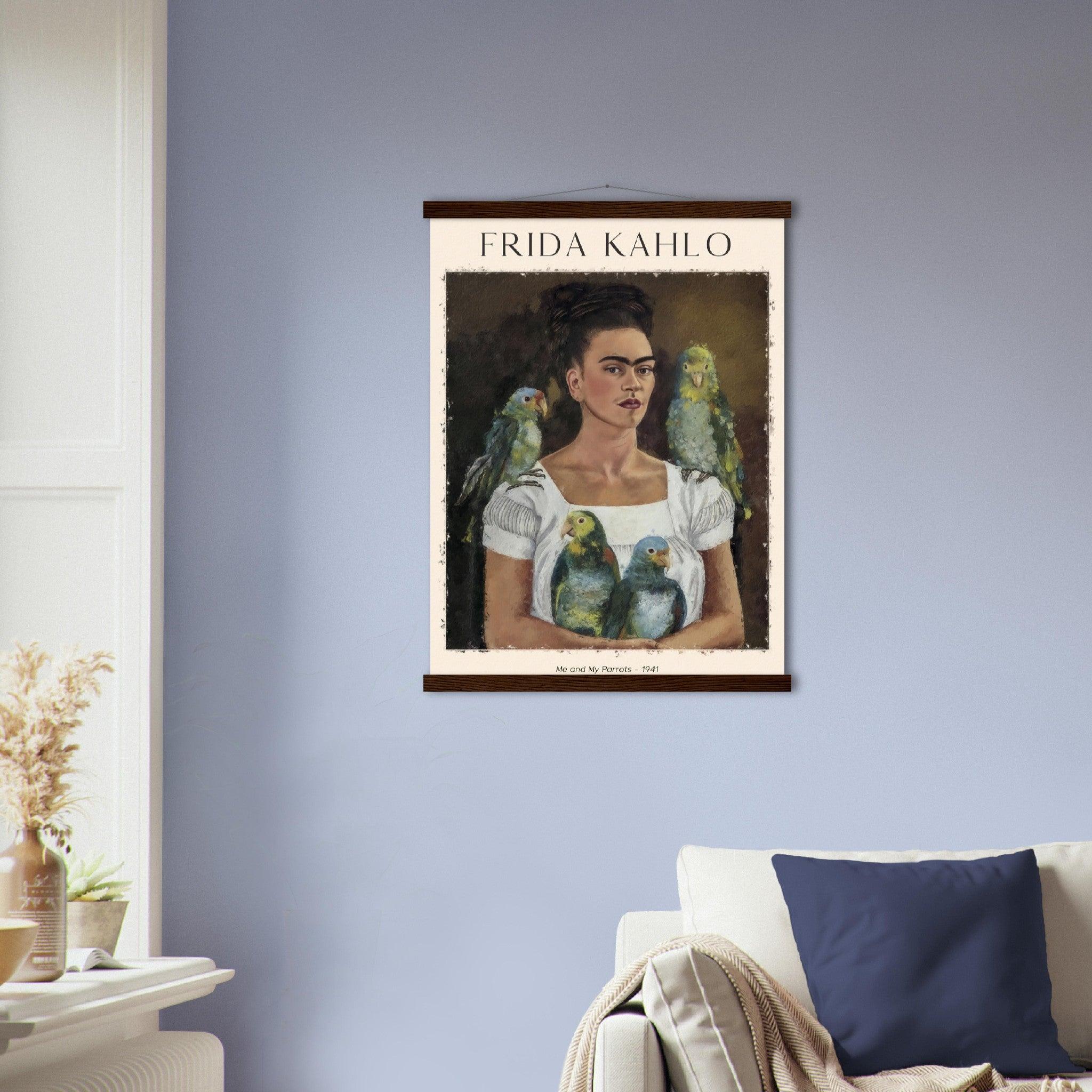 Ich und meine Papageien Gemälde von Frida Kahlo - Printree.ch abstrakte frauen, frau, Frauen, Kunst, Malen, Maler, Malerei, Meisterwerk