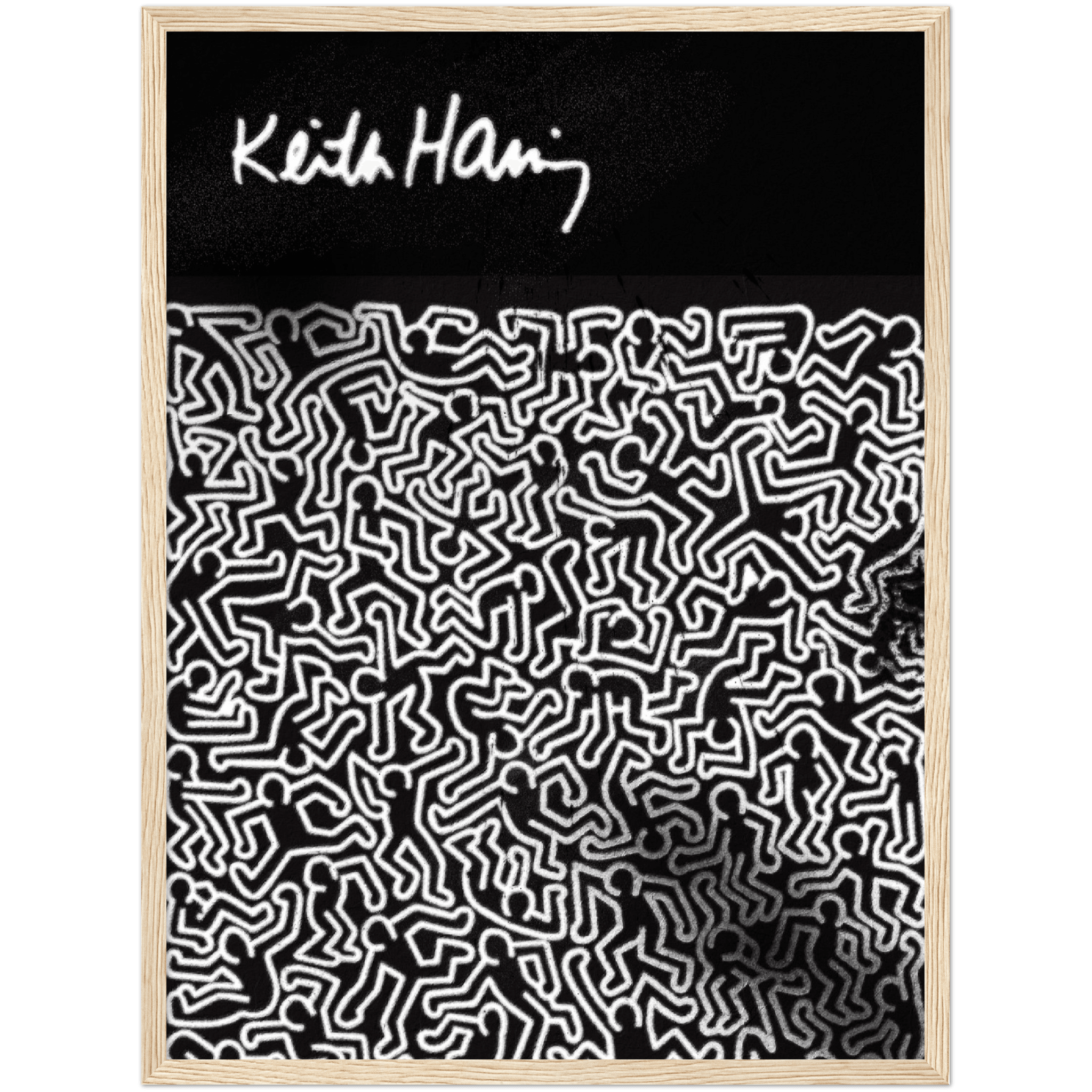 Keith Haring Print, Schwarz Weiss Poster, - Printree.ch Pop ART, popart