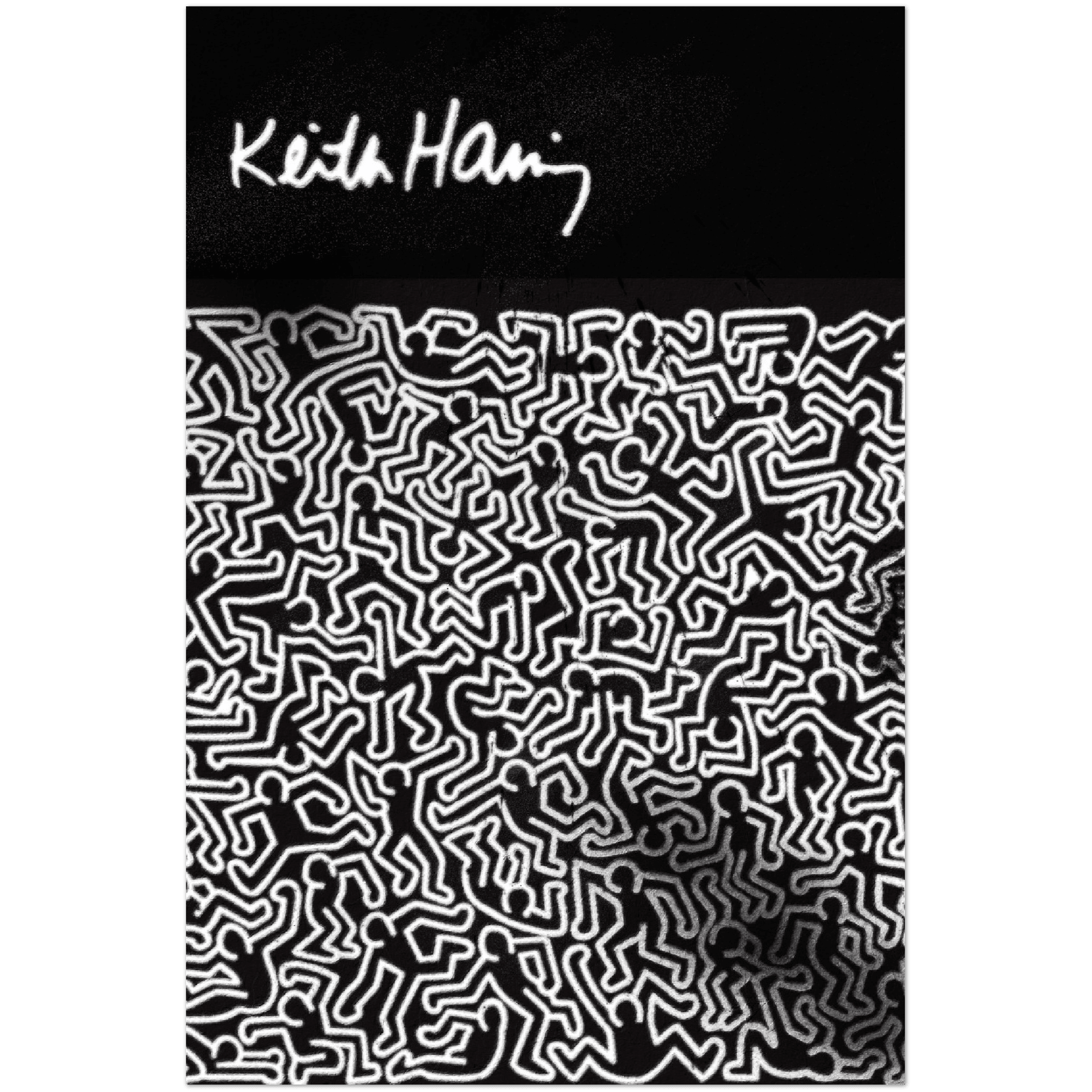 Keith Haring Print, Schwarz Weiss Poster, - Printree.ch Pop ART, popart