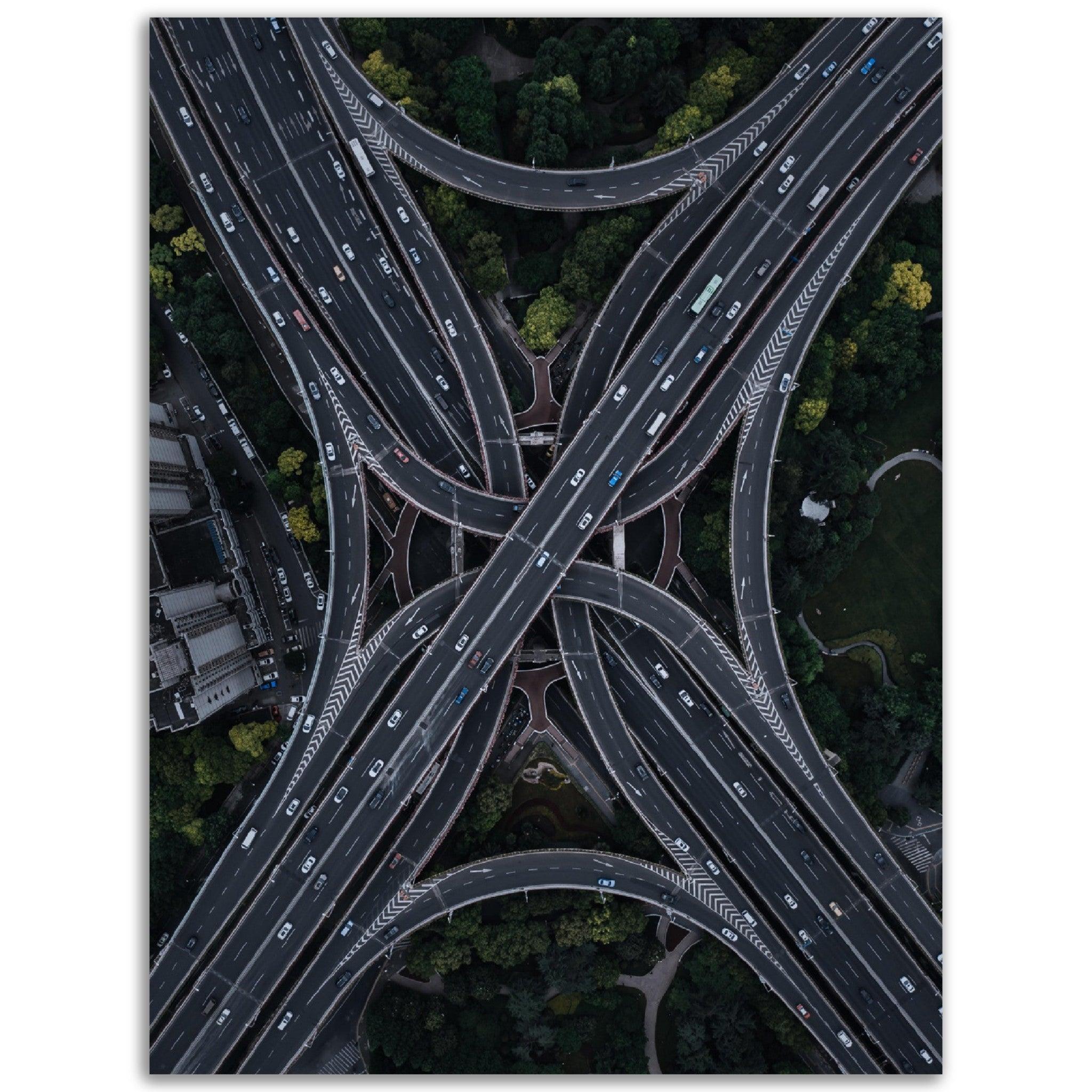 Kreuzung - Printree.ch Ansicht, Antrieb, Architektur, Austausch, Auto, Autobahn, Brücke, Fahrbahn, Fahrzeug, Foto, Fotografie, Industrie, Infrastruktur, Komplex, Konstruktion, Kreuzung, Landschaft, Luftaufnahme, oben, reise, Reisen, schnell, Spur, Stadt, Strasse, Struktur, Transport, Unsplash, Verkehr