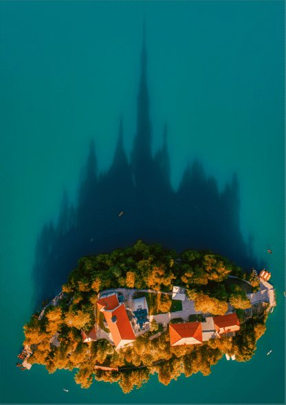 Lake Bled - Printree.ch Alp, Alpen, alpin, Berg, Bled, Bleder See, Burg, Drohne, Europa, Foto, Hügel, idyllisch, im Freien, Insel, Julische Alpen, katholisch, Kirche, Landschaft, landschaftlich, Luftaufnahme, Natur, oberhalb, Park, Reisen, schön, See, Slowenien, Sommer, Sonnenaufgang, Wahrzeichen, Wasser