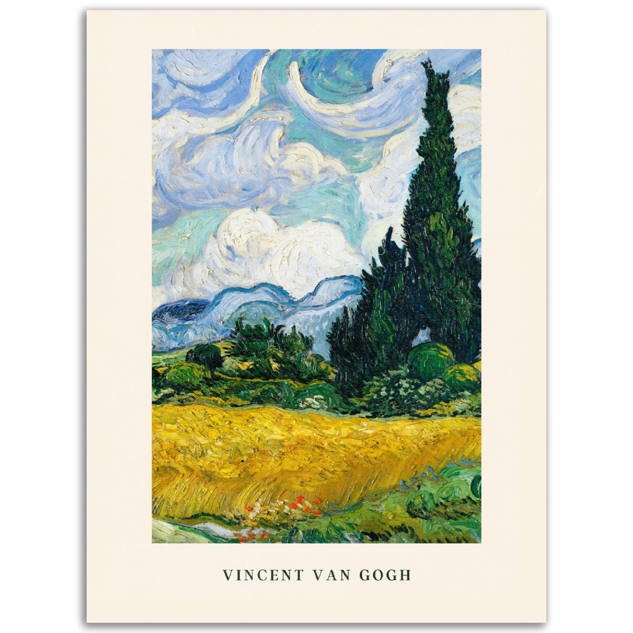 Lebendige Van Gogh Poster für Kunstliebhaber und Sammler - Printree.ch Aquarell, blau, Blume, Design, Druck, Feld, Foto, Fotografie, gelb, Gemälde, gogh, grün, Hand, hell, Himmel, Hintergrund, Illustration, Impressionismus, Kunst, künstlerisch, Landschaft, Leinwand, Natur, Postkarte, schön, Sommer, Stil, van, van gogh, Vintage, Zeichnung, Öl