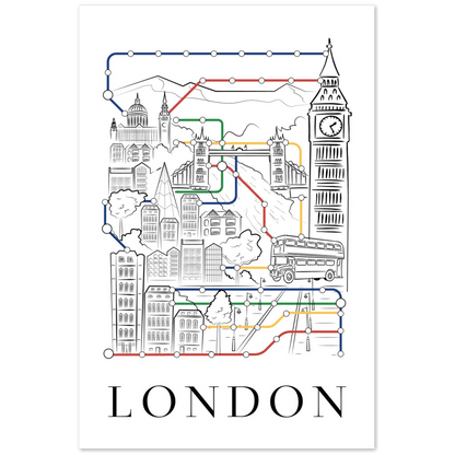 London Netzwerk Premium Poster - Printree.ch ben, britannien, britisch, brücke, design, element, england, englisch, europa, gebäude, groß, hintergrund, illustration, kunst, königreich, london, reise, retro, rot, stadt, symbol, tourismus, uk, vektor, vereinigt, vintage, westminster