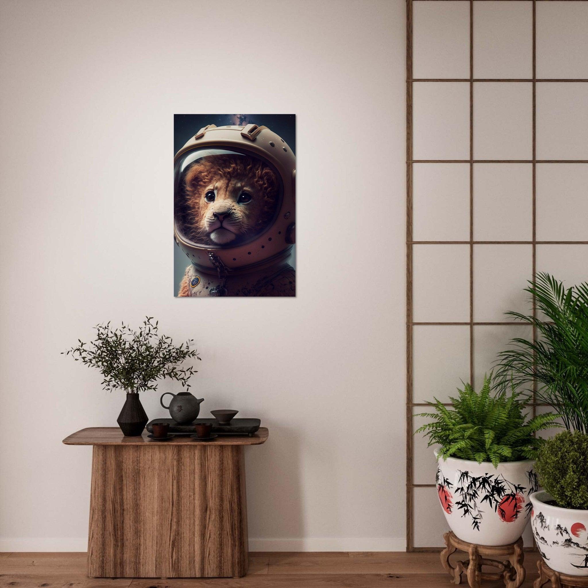 Löwe Baby Astronaut Portrait - Printree.ch 3d illustration, Astronaut, Poster