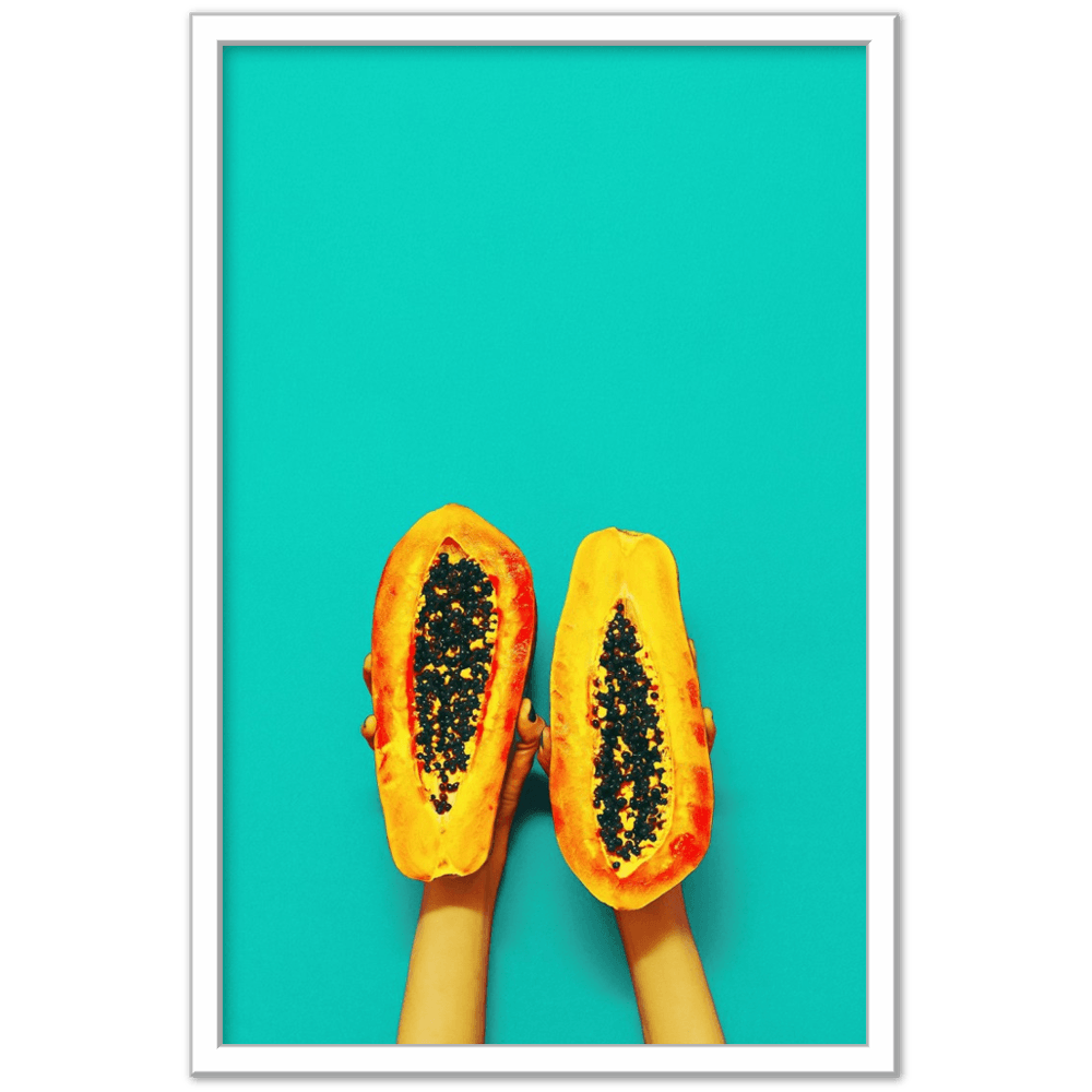 Papaya minimalistischer Lifestyle - Printree.ch abschnitt, aufgeschnitten, dessert, diät, exotisch, frisch, frische, frucht, gesund, halb, hintergrund, isoliert, kern, köstlich, lebensmittel, lecker, nahrung, natürlich, orange, papaya, reif, roh, saftig, scheibe, schnitt, süss, tropisch, vegetarisch, weiss