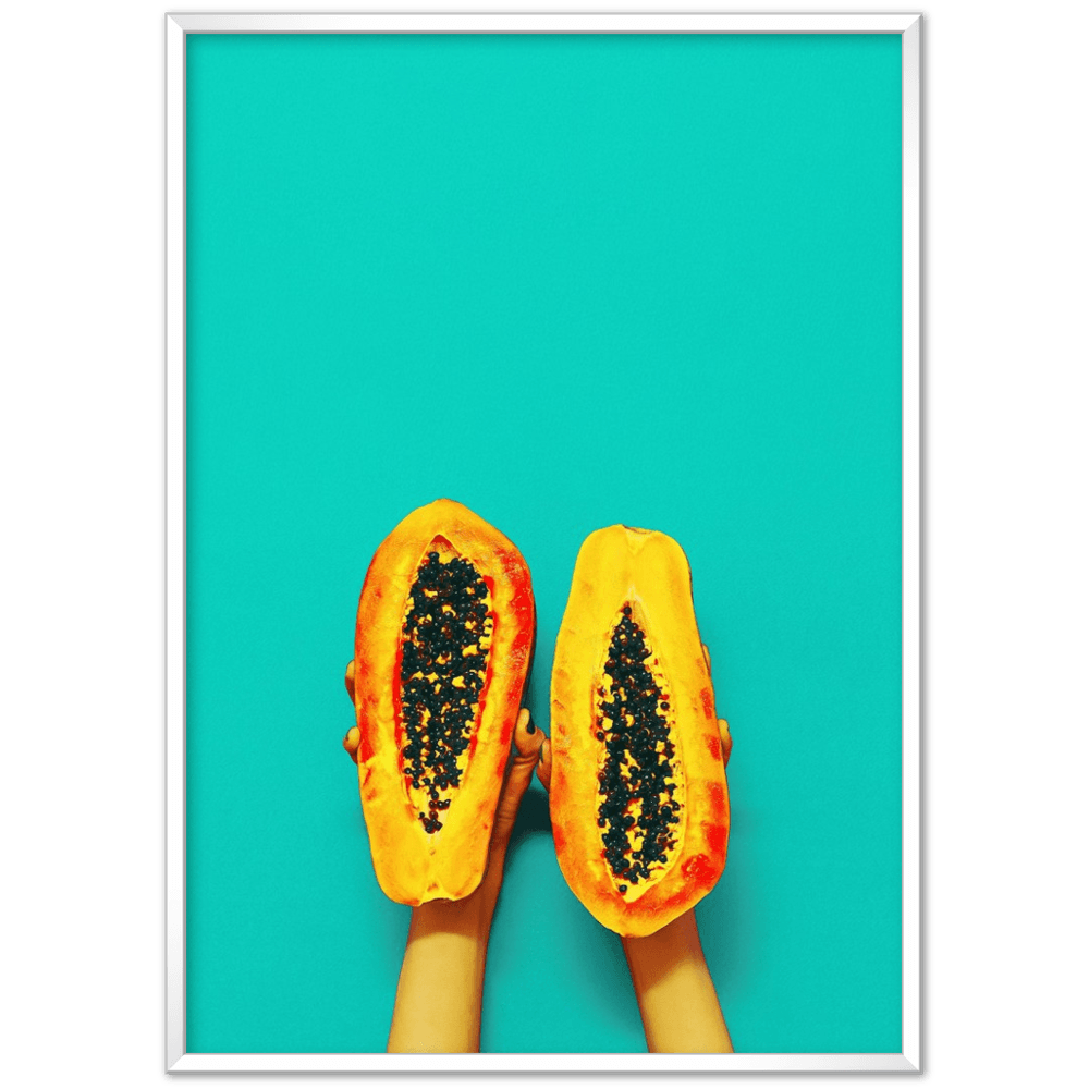 Papaya minimalistischer Lifestyle - Printree.ch abschnitt, aufgeschnitten, dessert, diät, exotisch, frisch, frische, frucht, gesund, halb, hintergrund, isoliert, kern, köstlich, lebensmittel, lecker, nahrung, natürlich, orange, papaya, reif, roh, saftig, scheibe, schnitt, süss, tropisch, vegetarisch, weiss