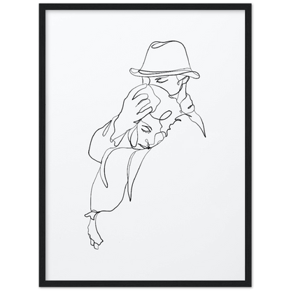 Premium Kunstdrucke - Hochwertige Poster für eine stilvolle Wandgestaltung - Printree.ch age, concept, continuous, couple, drawing, family, graphic, hand drawn, happiness, happy, illustration, isolated, line, Line-Art, love, man, minimalist, one, one line, outline, people, personalisiert, relationship, romance, romantic, Silhouette, sketch, together, vector, wedding, woman