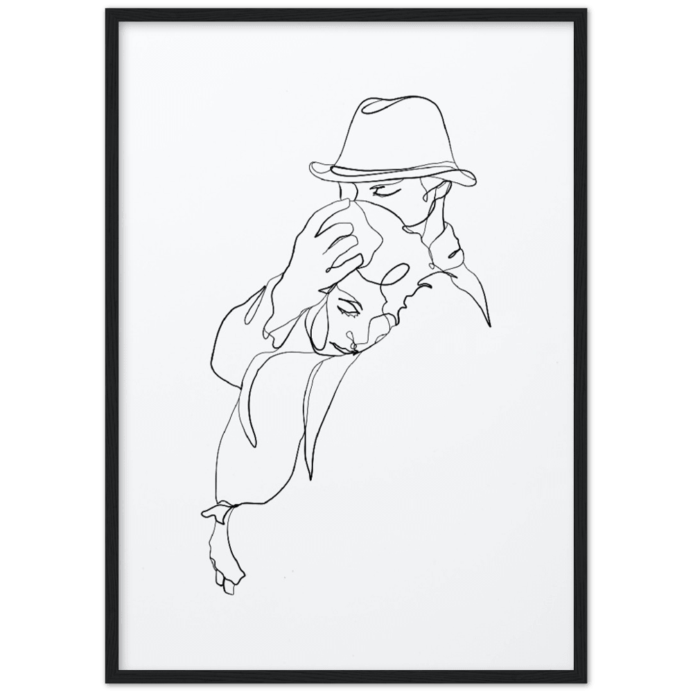 Premium Kunstdrucke - Hochwertige Poster für eine stilvolle Wandgestaltung - Printree.ch age, concept, continuous, couple, drawing, family, graphic, hand drawn, happiness, happy, illustration, isolated, line, Line-Art, love, man, minimalist, one, one line, outline, people, personalisiert, relationship, romance, romantic, Silhouette, sketch, together, vector, wedding, woman