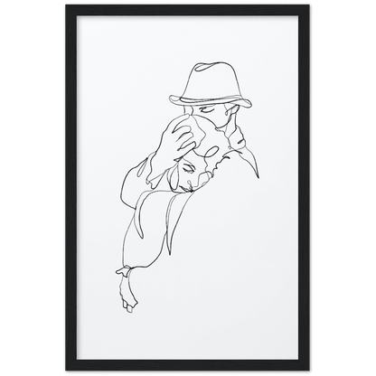 Premium Kunstdrucke - Hochwertige Poster für eine stilvolle Wandgestaltung - Printree.ch age, concept, continuous, couple, drawing, family, graphic, hand drawn, happiness, happy, illustration, isolated, line, Line-Art, love, man, minimalist, one, one line, outline, people, personalisiert, relationship, romance, romantic, Silhouette, sketch, together, vector, wedding, woman