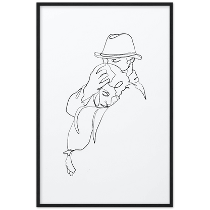 Premium Kunstdrucke - Hochwertige Poster für eine stilvolle Wandgestaltung - Printree.ch age, concept, continuous, couple, drawing, family, graphic, hand drawn, happiness, happy, illustration, isolated, line, Line-Art, love, man, minimalist, one, one line, outline, people, personalisiert, relationship, romance, romantic, Silhouette, sketch, together, vector, wedding, woman