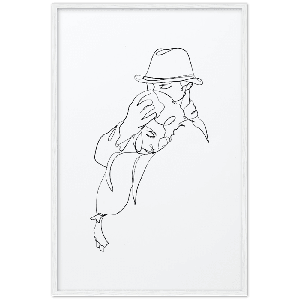 Premium Kunstdrucke - Hochwertige Poster für eine stilvolle Wandgestaltung - Printree.ch age, concept, continuous, couple, drawing, family, graphic, hand drawn, happiness, happy, illustration, isolated, line, Line-Art, love, man, minimalist, one, one line, outline, people, personalisiert, relationship, romance, romantic, Silhouette, sketch, together, vector, wedding, woman