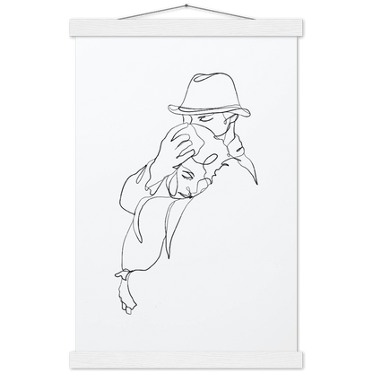 Premium Kunstdrucke - Hochwertige Poster für eine stilvolle Wandgestaltung - Printree.ch age, concept, continuous, couple, drawing, family, graphic, hand drawn, happiness, happy, illustration, isolated, line, Line-Art, love, man, minimalist, one, one line, outline, people, personalisiert, relationship, romance, romantic, Silhouette, sketch, together, vector, wedding, woman