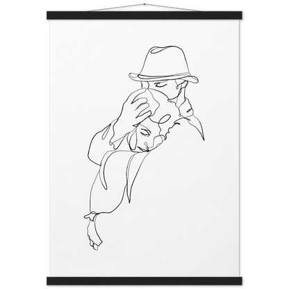 Premium Kunstdrucke - Hochwertige Poster für eine stilvolle Wandgestaltung - Printree.ch age, concept, continuous, couple, drawing, family, graphic, hand drawn, happiness, happy, illustration, isolated, line, Line-Art, love, man, minimalist, one, one line, outline, people, personalisiert, relationship, romance, romantic, Silhouette, sketch, together, vector, wedding, woman